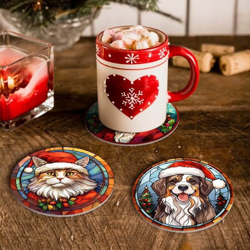 
Paint by Numbers - Coasters | Christmas Animal Portraits