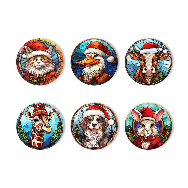 
Paint by Numbers - Coasters | Christmas Animal Portraits