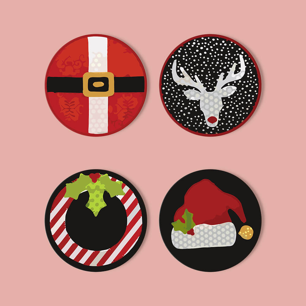 
Paint by Numbers - Coasters | Christmas Details