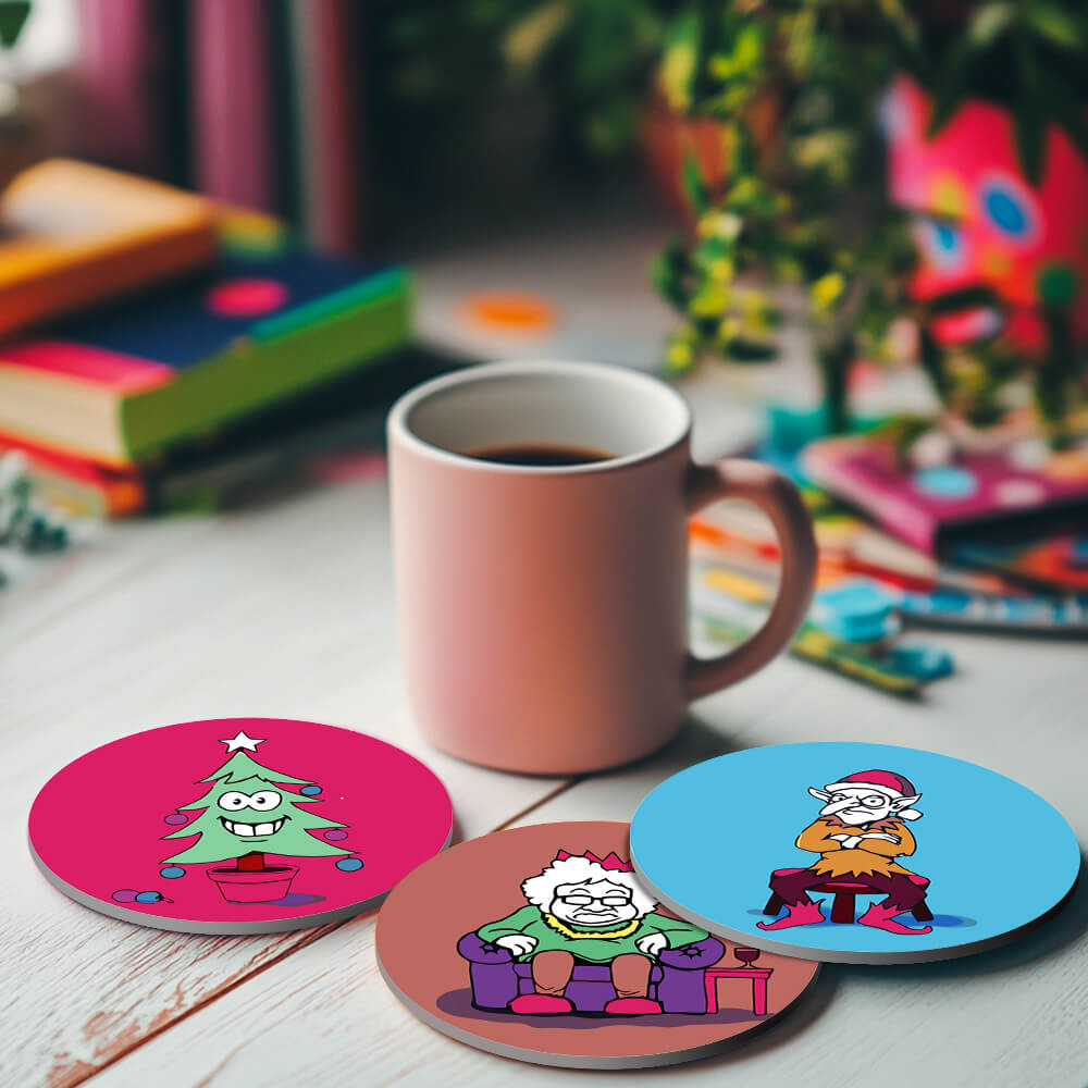 
Paint by Numbers - Coasters | Christmas Figures