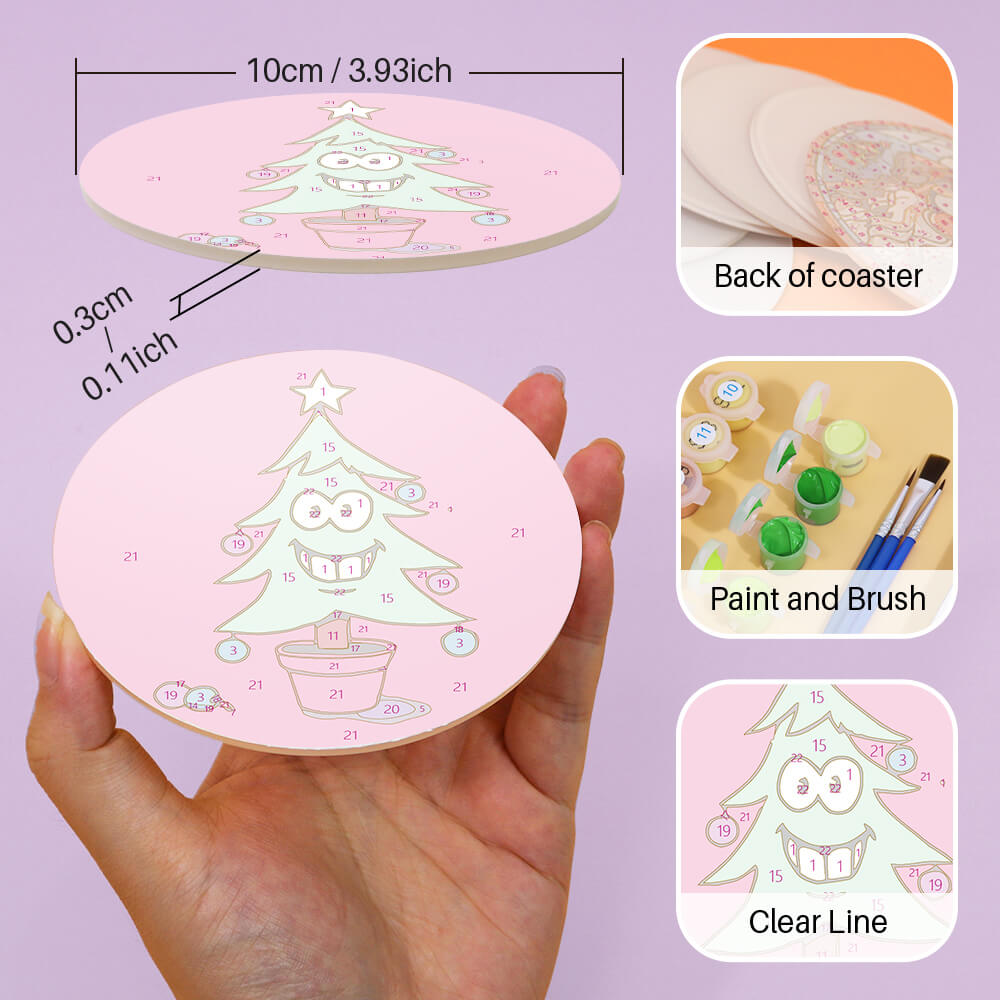 
Paint by Numbers - Coasters | Christmas Figures