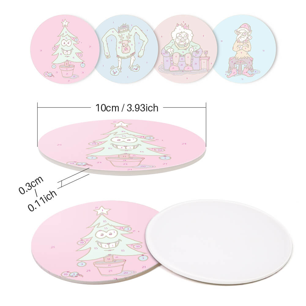 
Paint by Numbers - Coasters | Christmas Figures