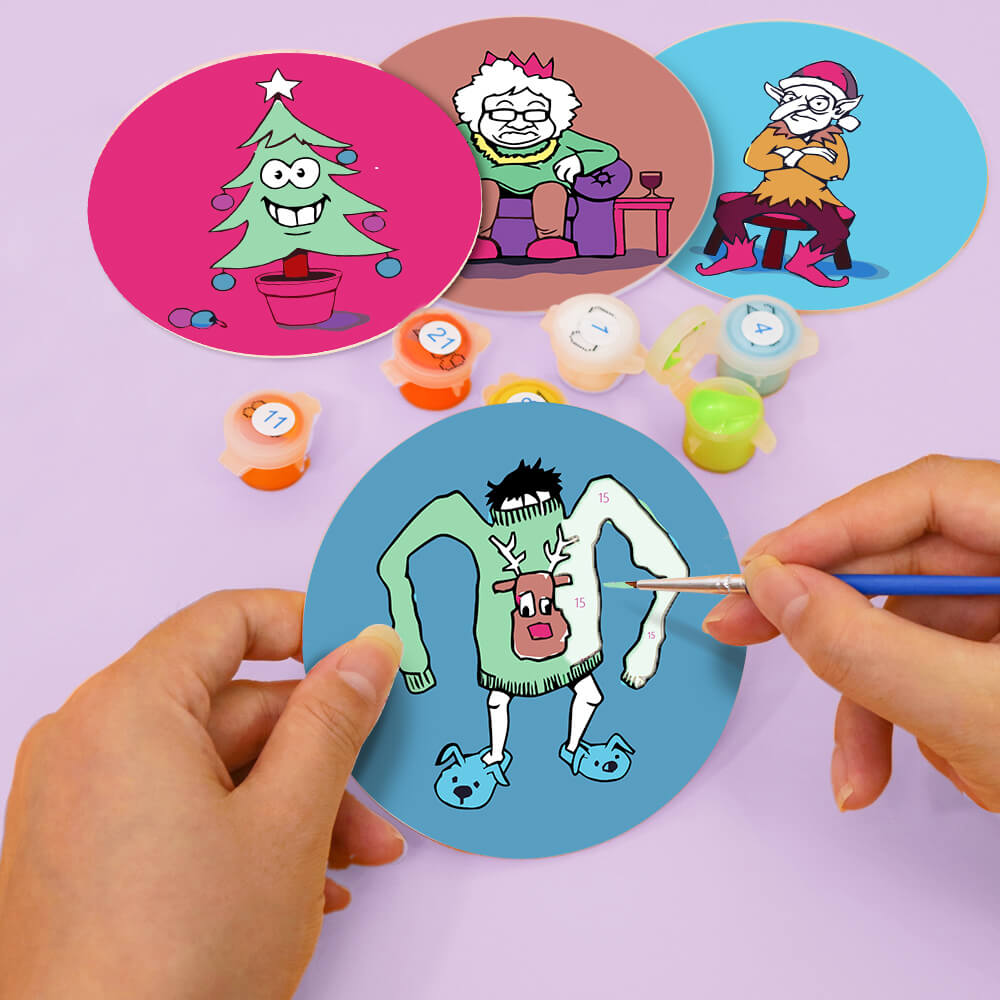 
Paint by Numbers - Coasters | Christmas Figures
