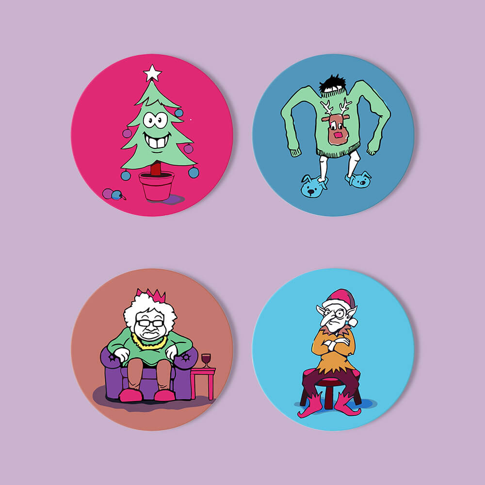 
Paint by Numbers - Coasters | Christmas Figures