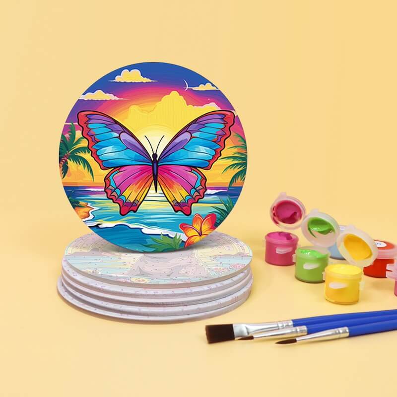 
Paint by Numbers - Coasters | Colorful Animals