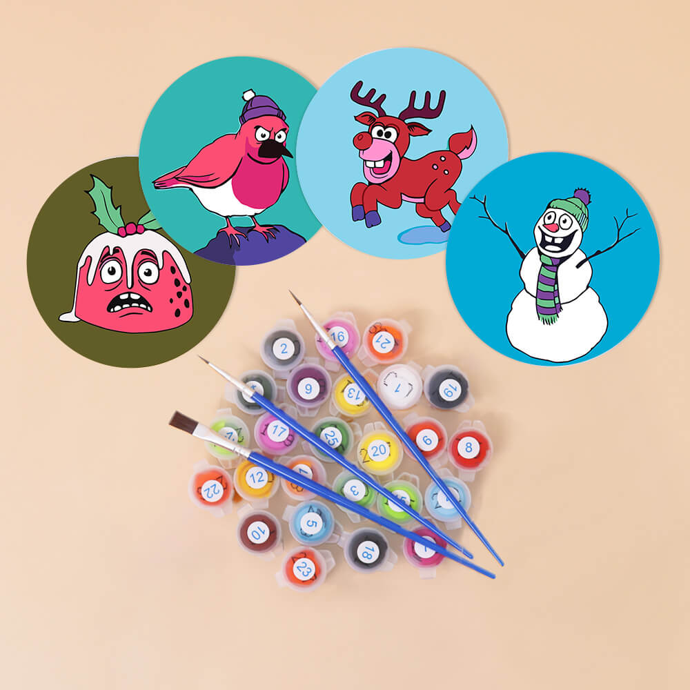 
Paint by Numbers - Coasters | Colorful Figures