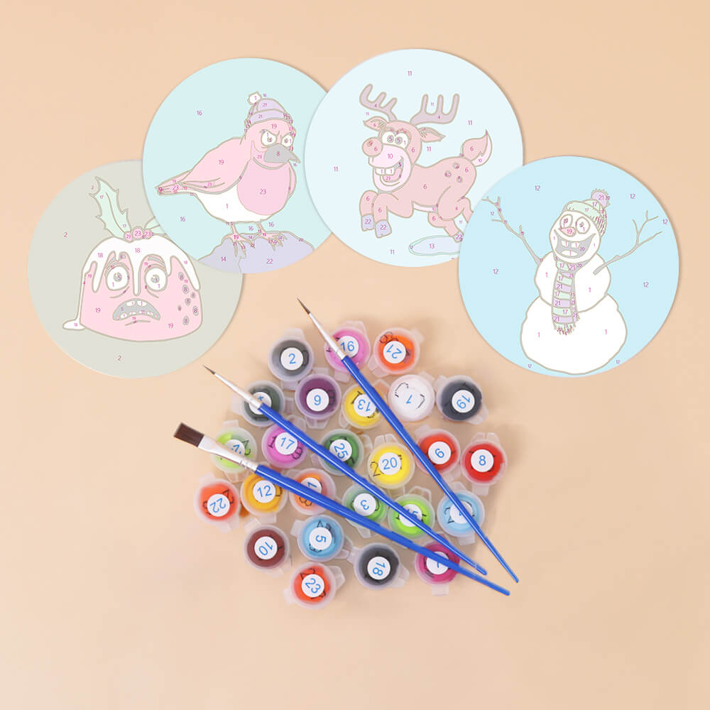 
Paint by Numbers - Coasters | Colorful Figures