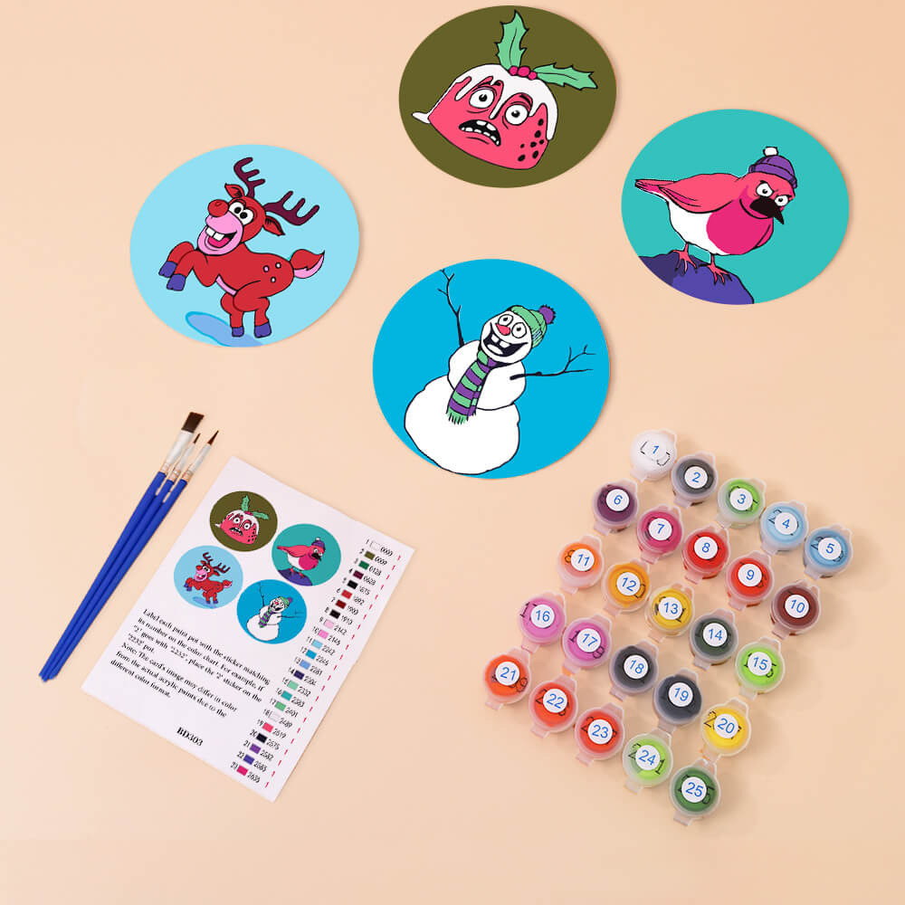 
Paint by Numbers - Coasters | Colorful Figures