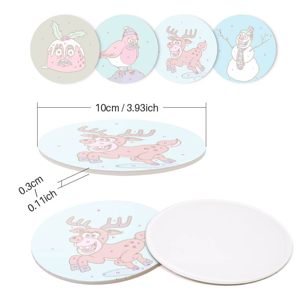 
Paint by Numbers - Coasters | Colorful Figures