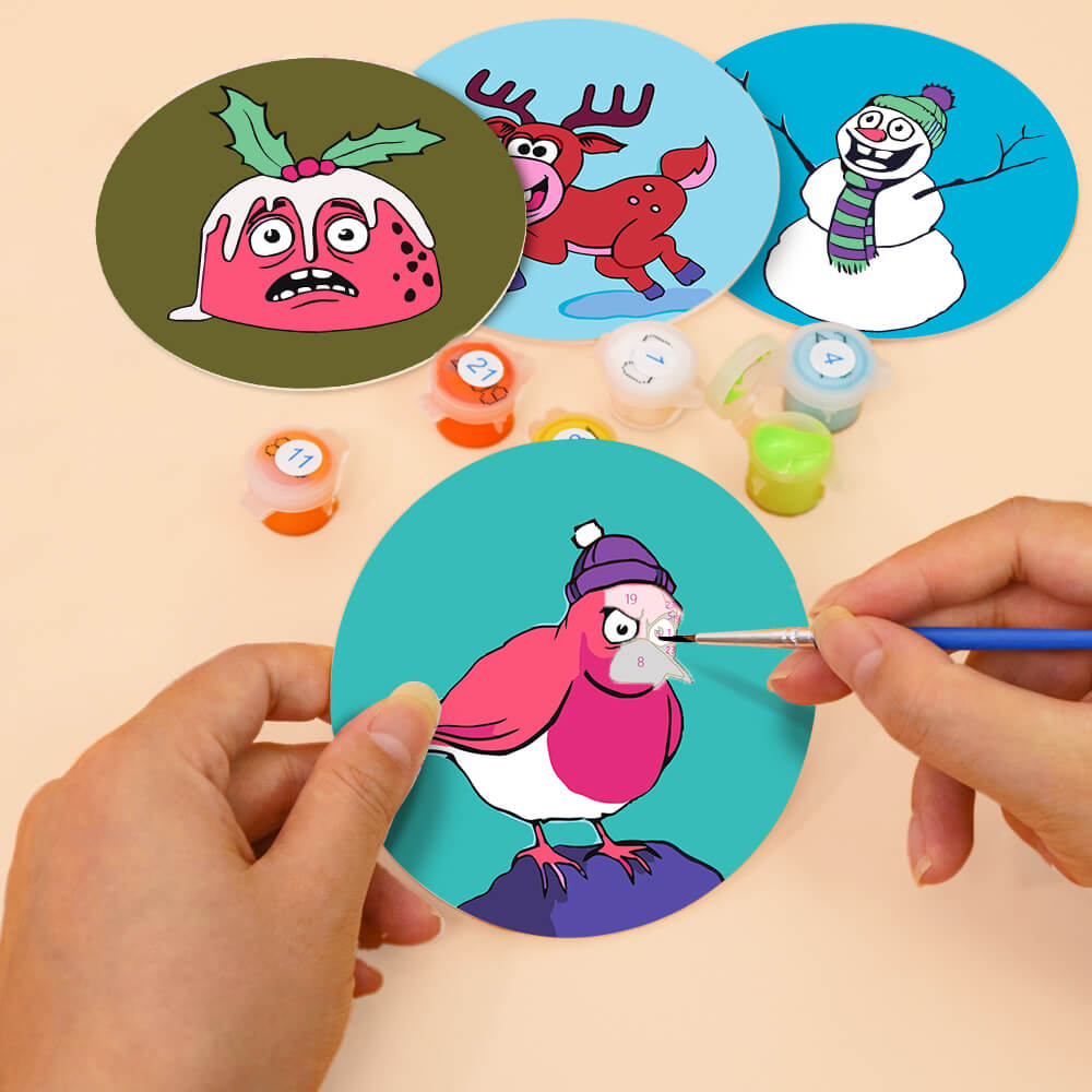 
Paint by Numbers - Coasters | Colorful Figures