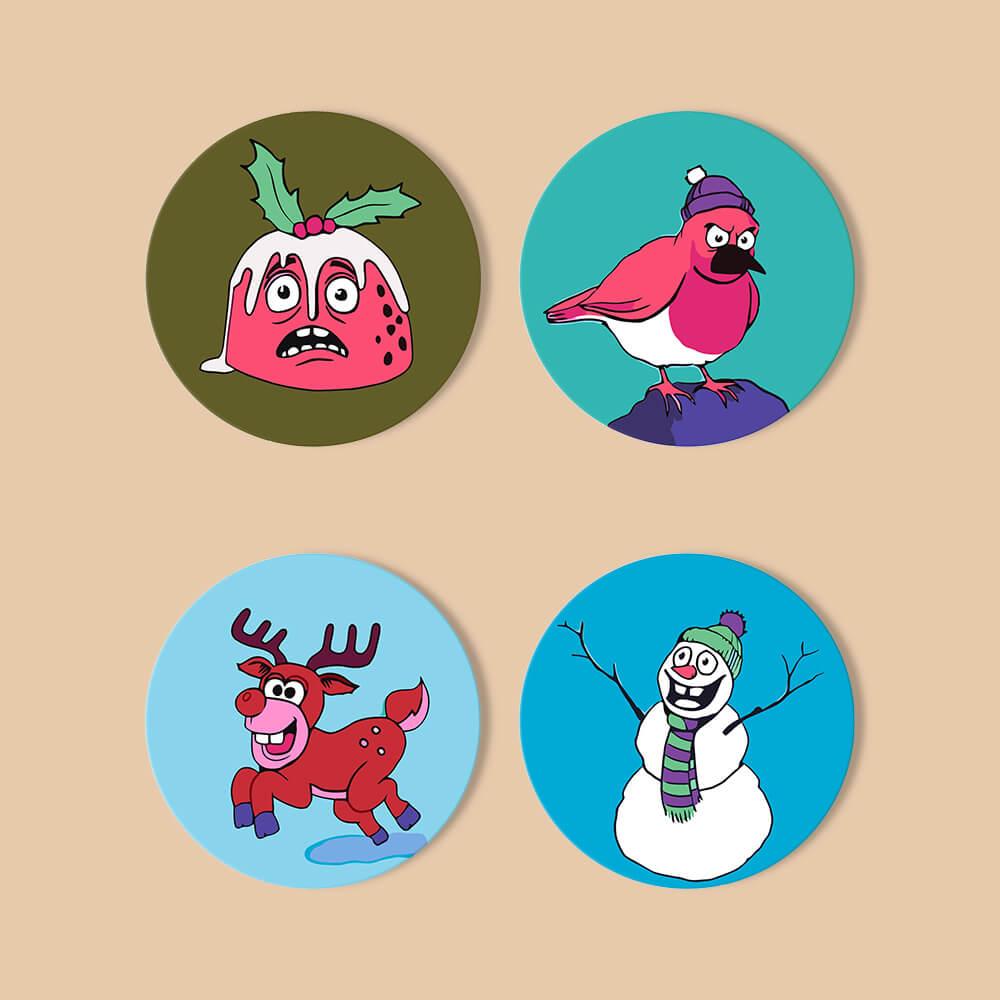 
Paint by Numbers - Coasters | Colorful Figures