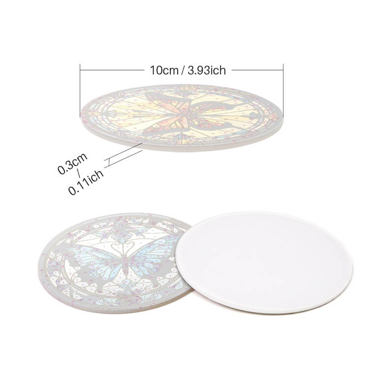 
Paint by Numbers - Coasters | Colorful butterflies