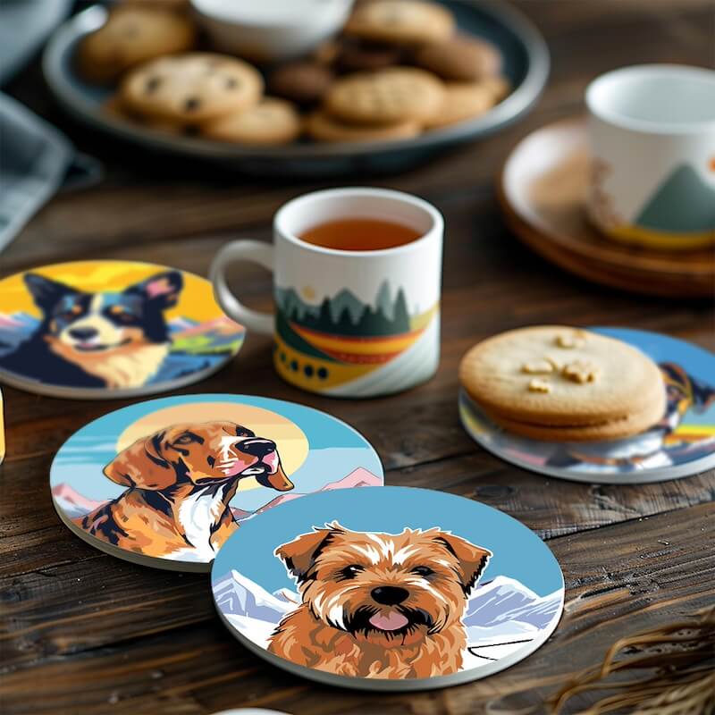 
Paint by Numbers - Coasters | Dog portraits