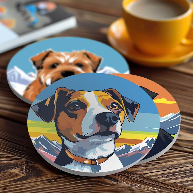 
Paint by Numbers - Coasters | Dog portraits