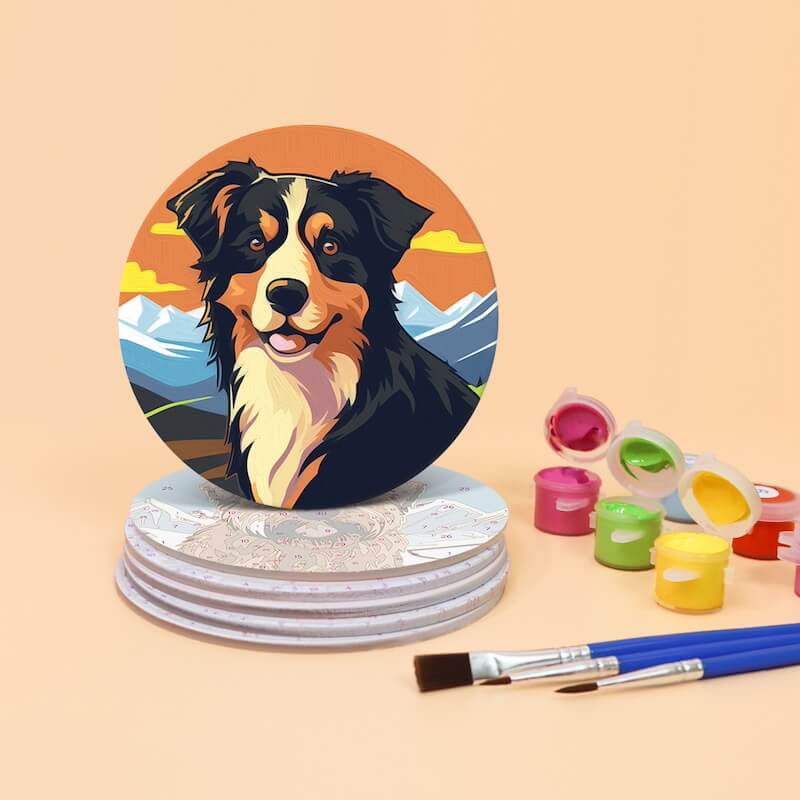 
Paint by Numbers - Coasters | Dog portraits