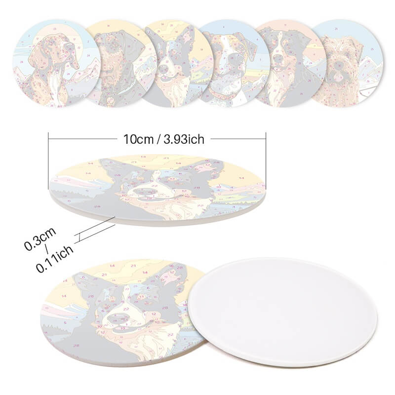 
Paint by Numbers - Coasters | Dog portraits