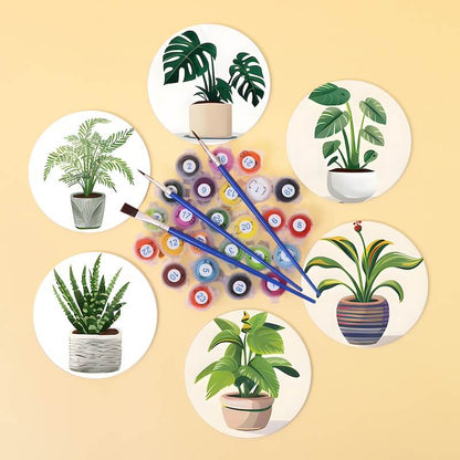 Paint by Numbers - Coasters | Indoor Plants