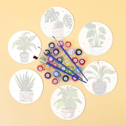Paint by Numbers - Coasters | Indoor Plants