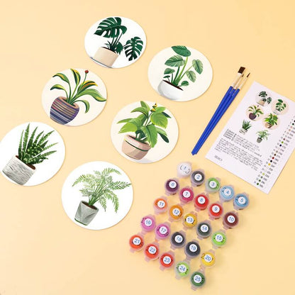 Paint by Numbers - Coasters | Indoor Plants