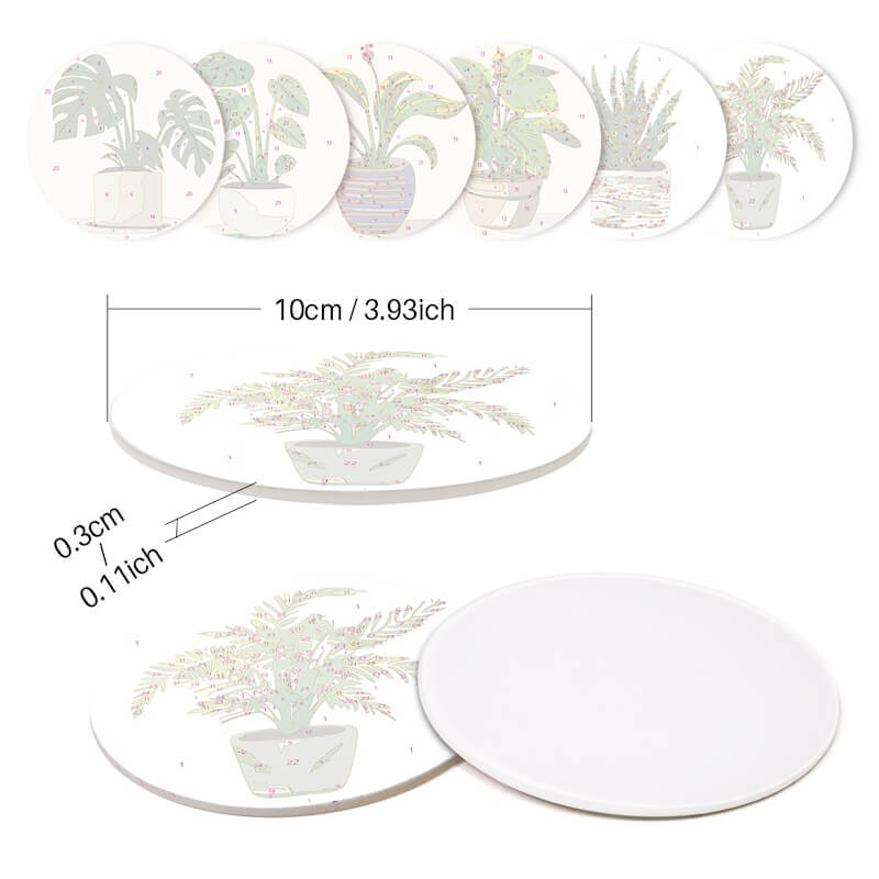 Paint by Numbers - Coasters | Indoor Plants