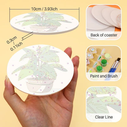 Paint by Numbers - Coasters | Indoor Plants