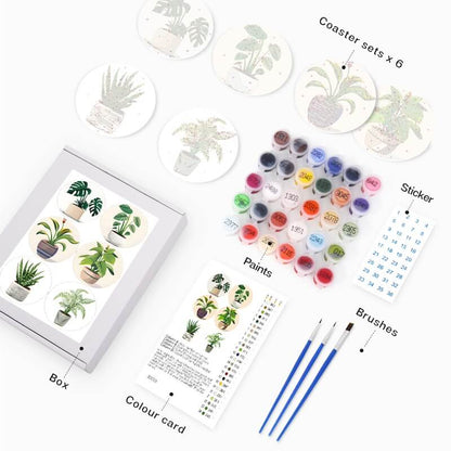 Paint by Numbers - Coasters | Indoor Plants