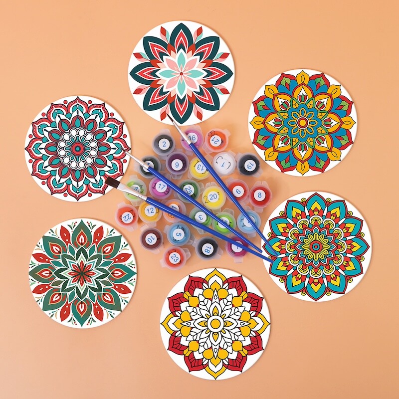 
Paint by Numbers - Coasters | Mandala Designs