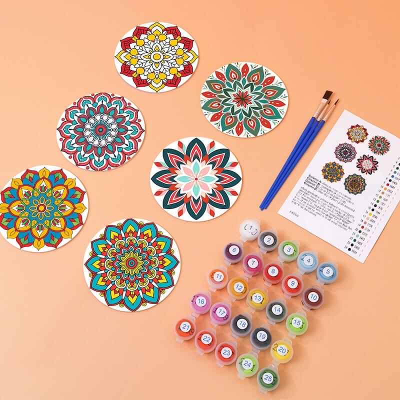 
Paint by Numbers - Coasters | Mandala Designs