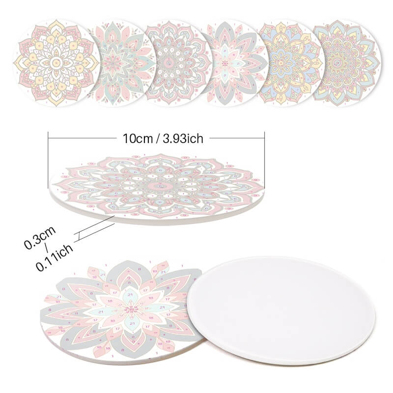 
Paint by Numbers - Coasters | Mandala Designs