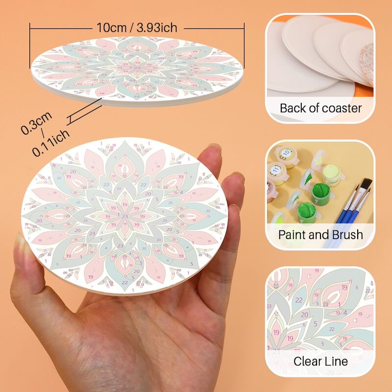 
Paint by Numbers - Coasters | Mandala Designs
