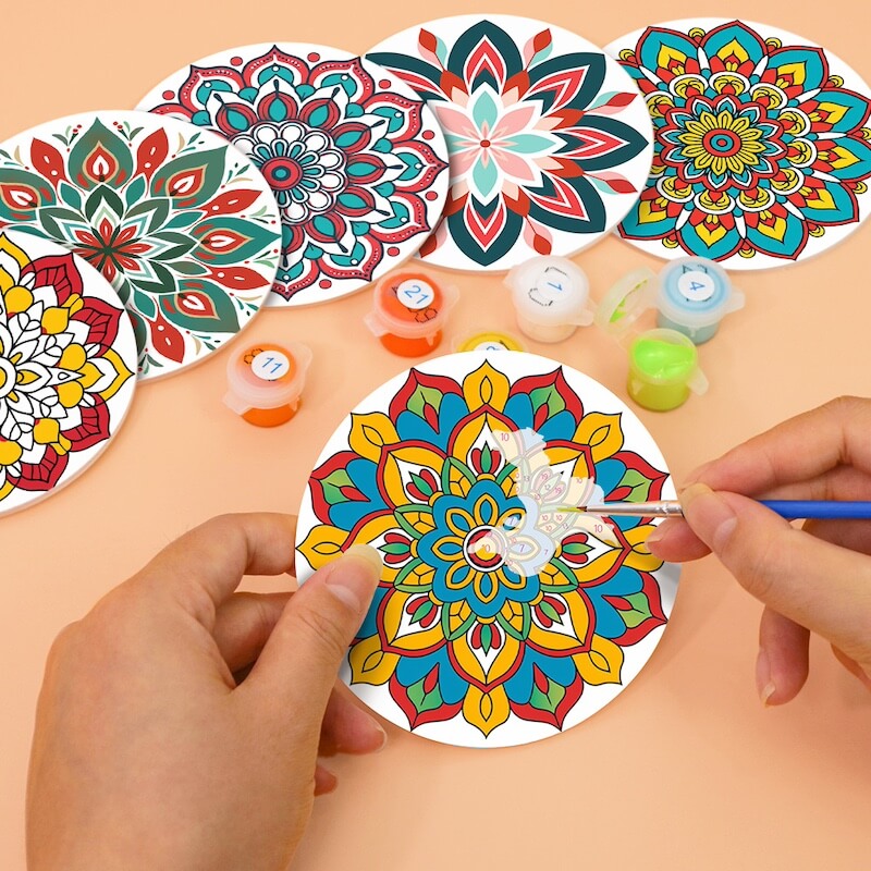 
Paint by Numbers - Coasters | Mandala Designs