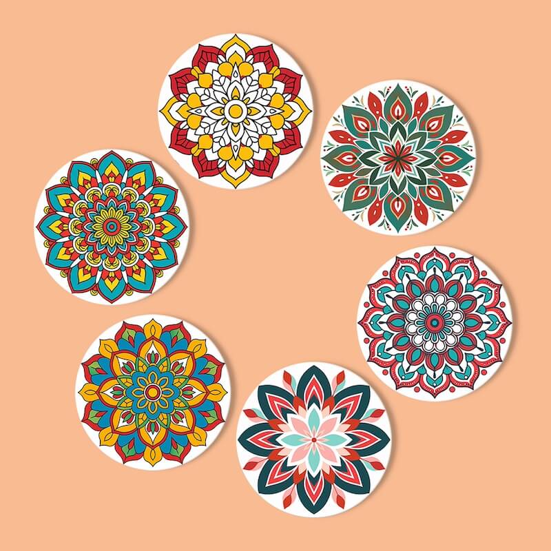 
Paint by Numbers - Coasters | Mandala Designs