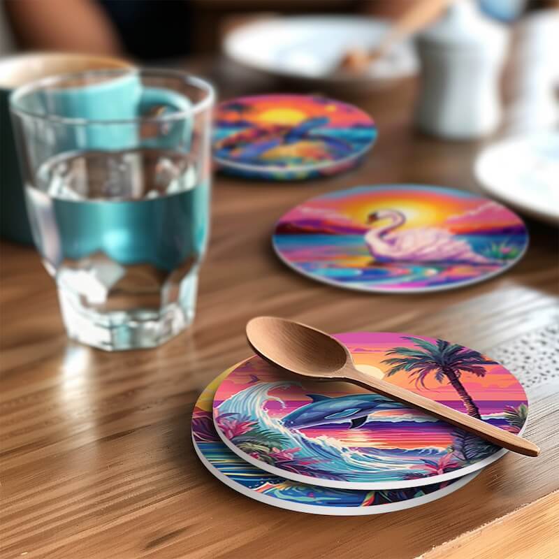 
Paint by Numbers - Coasters | Sea Animals