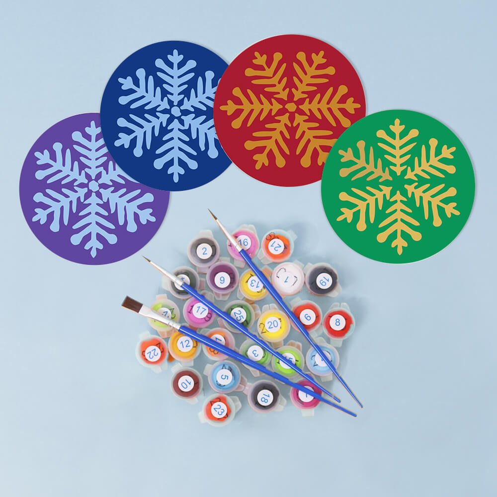 Paint by Numbers - Coasters | Snowflakes