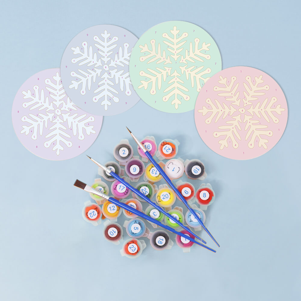 
Paint by Numbers - Coasters | Snowflakes