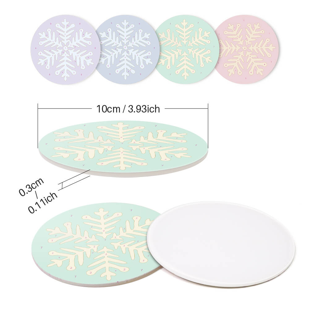 Paint by Numbers - Coasters | Snowflakes