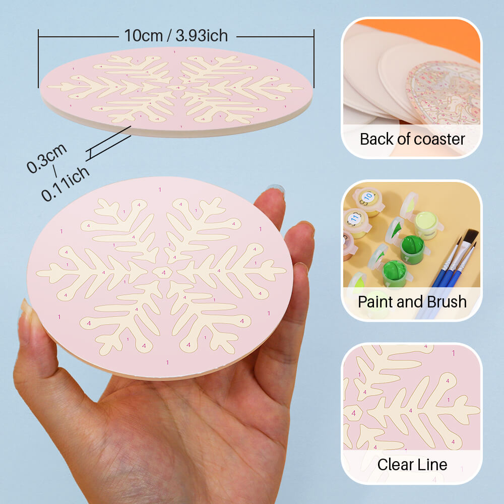 
Paint by Numbers - Coasters | Snowflakes
