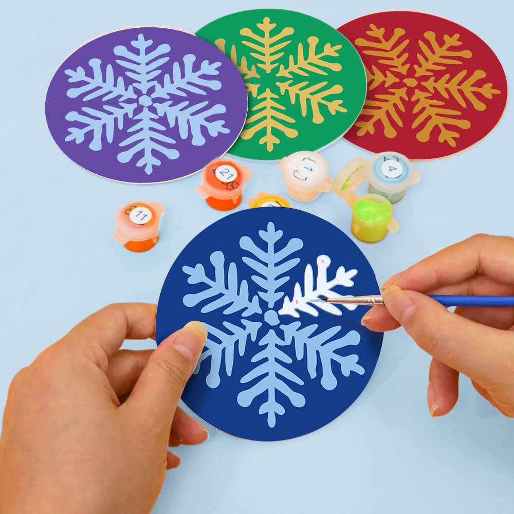
Paint by Numbers - Coasters | Snowflakes