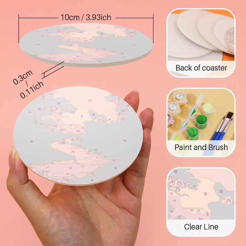 
Paint by Numbers - Coasters | Warm sunsets