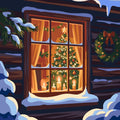 Paint by Numbers - Cozy Cabin Christmas Window