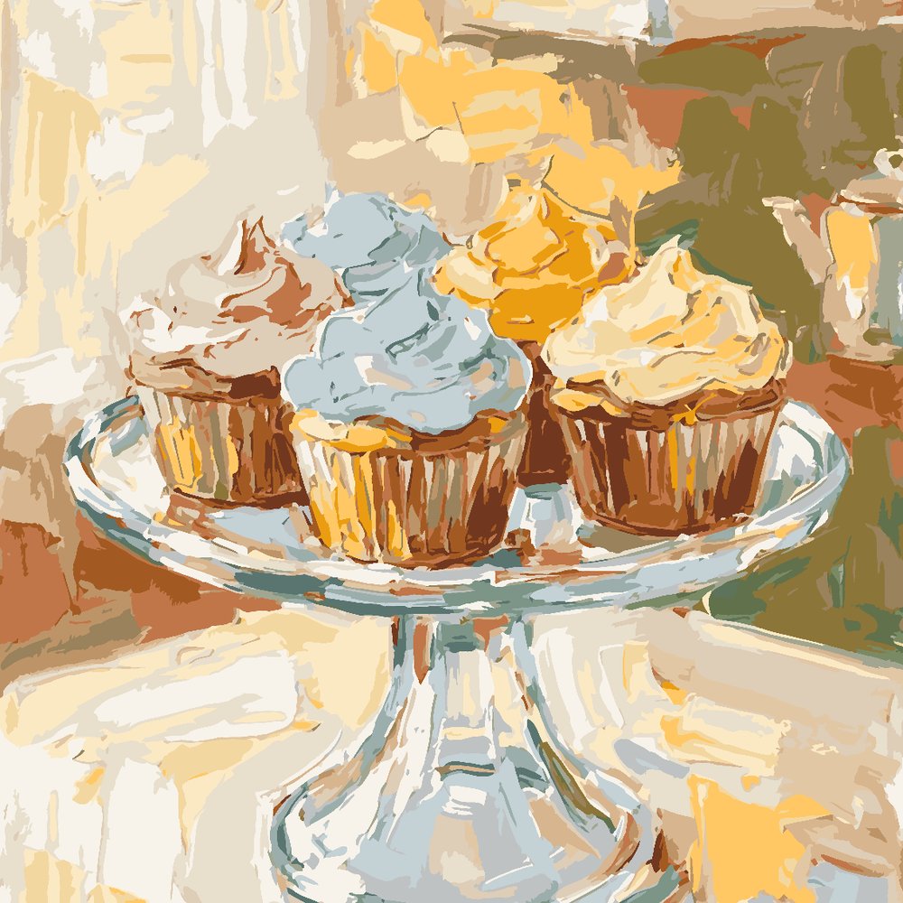 
Paint by Numbers - Cupcakes on a Cake Stand