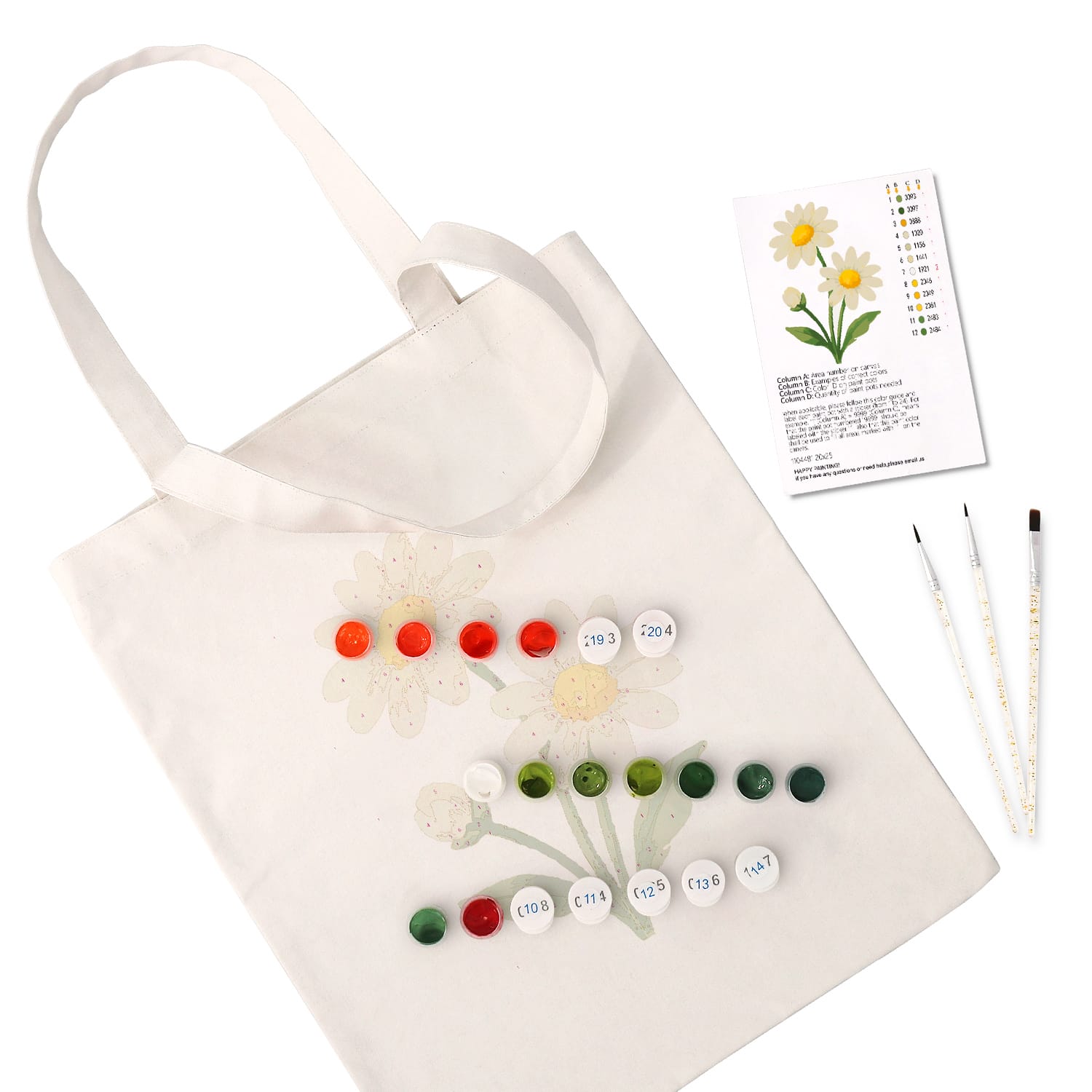 Paint by Numbers – DIY Totebag | Daisy Delight