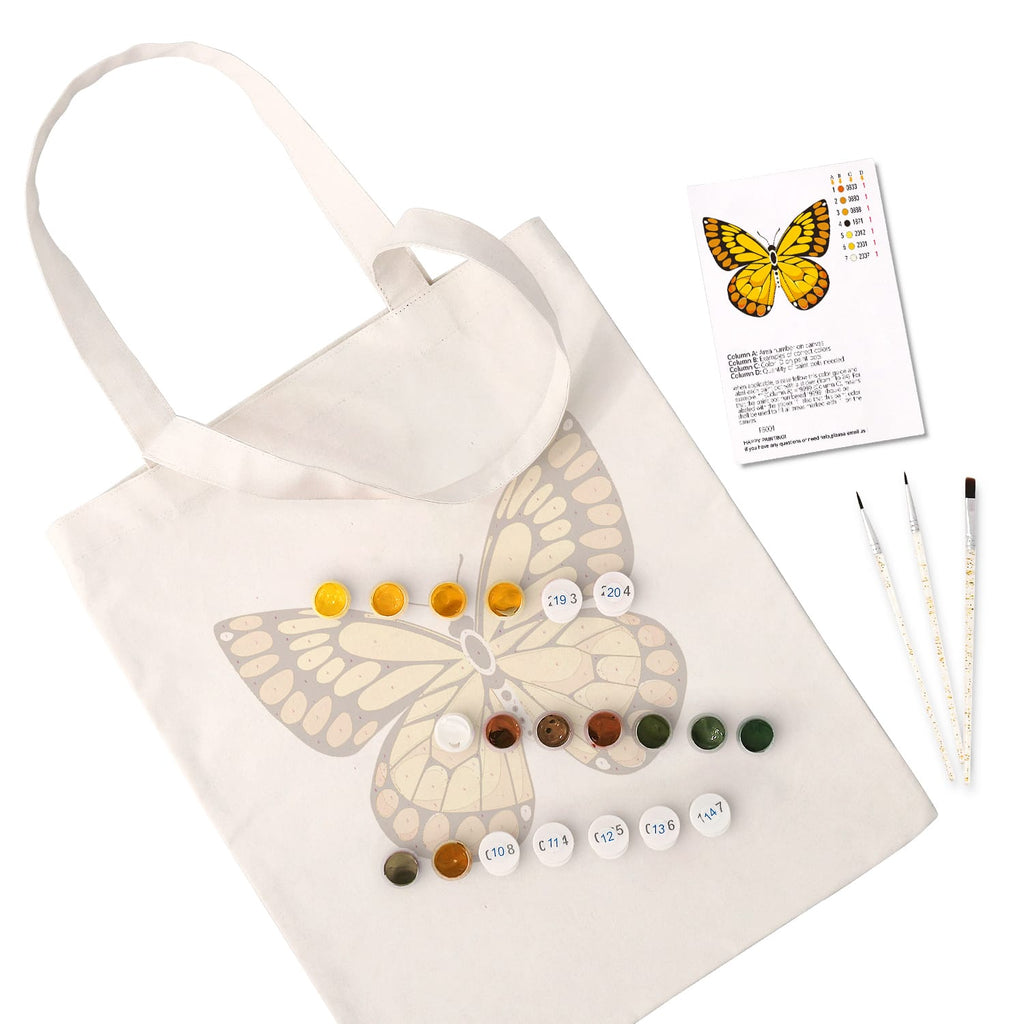 Paint by Numbers – DIY Totebag | Golden Butterfly