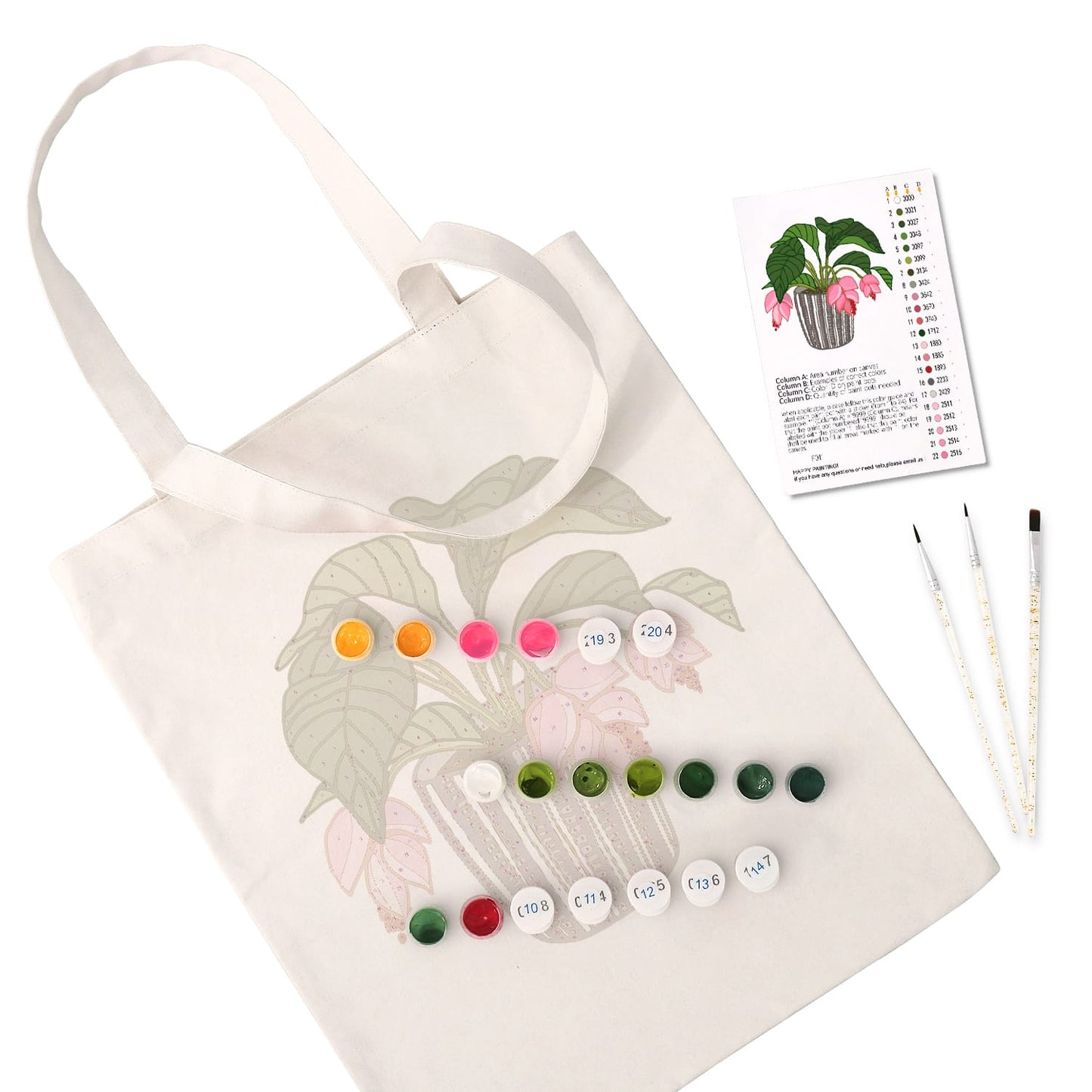 Paint by Numbers – DIY Totebag | Pink Bellflower