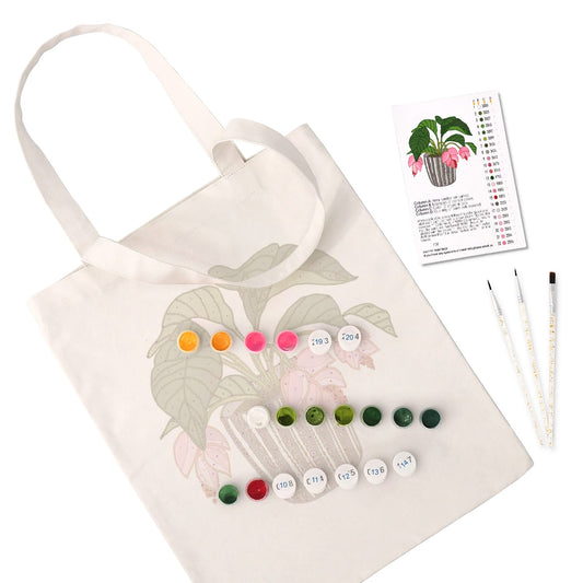 Paint by Numbers – DIY Totebag | Pink Bellflower