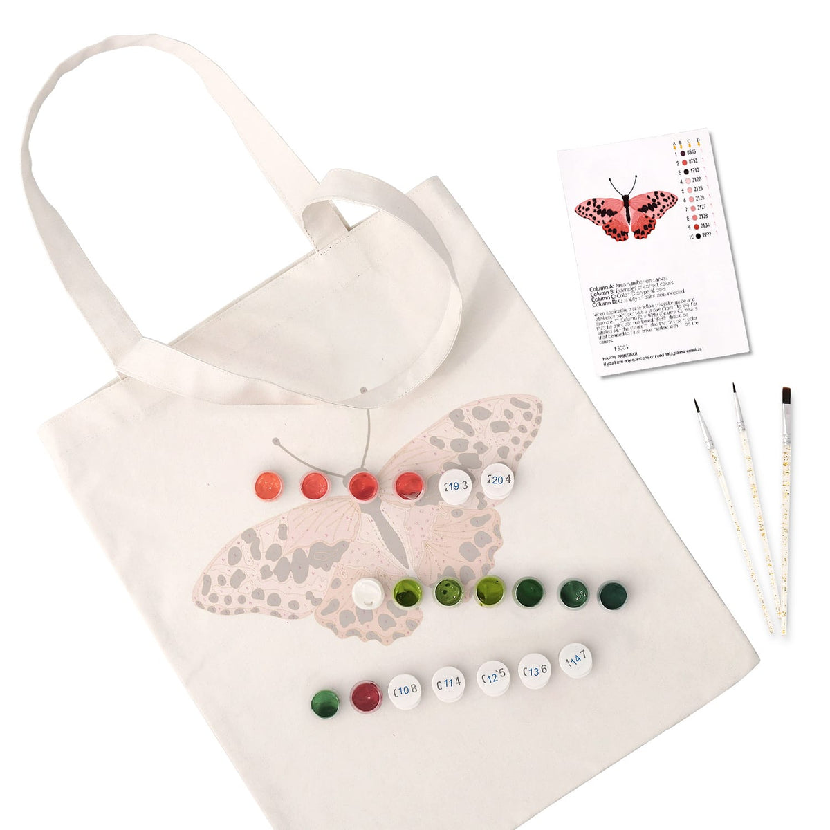 
Paint by Numbers – DIY Totebag | Pink Leopard Butterfly