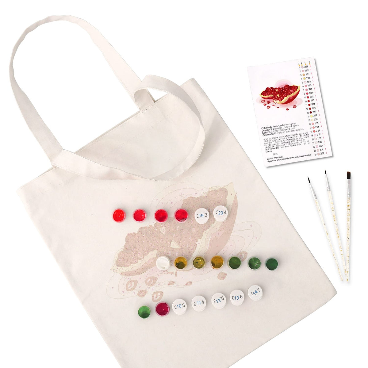 
Paint by Numbers - DIY Totebag | Pomegranate Splash