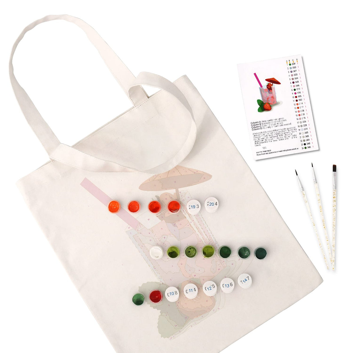 
Paint by Numbers – DIY Totebag | Strawberry Drink