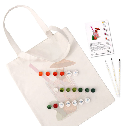 Paint by Numbers – DIY Totebag | Strawberry Drink