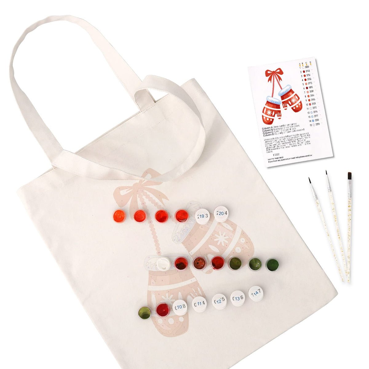 
Paint by Numbers – DIY Totebag | Winter Mittens